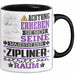 Zipliner Geschenk Tasse Lustiger Spruch Erheben Sie Sich Der Zipliner Betritt den Raum Schwarz Trendation