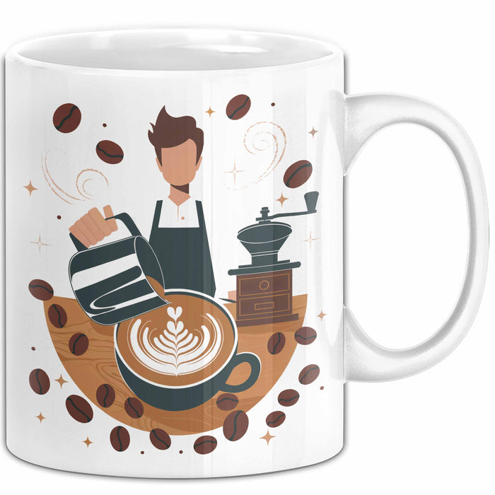 Barista Tasse Geschenk Lustige Geschenkidee Spruch Für Kaffee Liebhaber Weiß Trendation