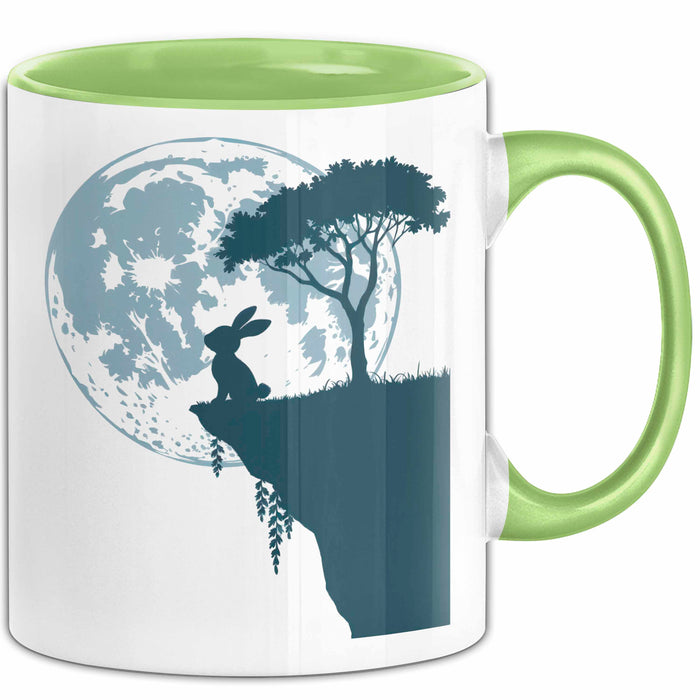 Kaninchen Hase Tierliebhaber Tasse Geschenk Lustige Geschenkidee Spruch Grün Trendation