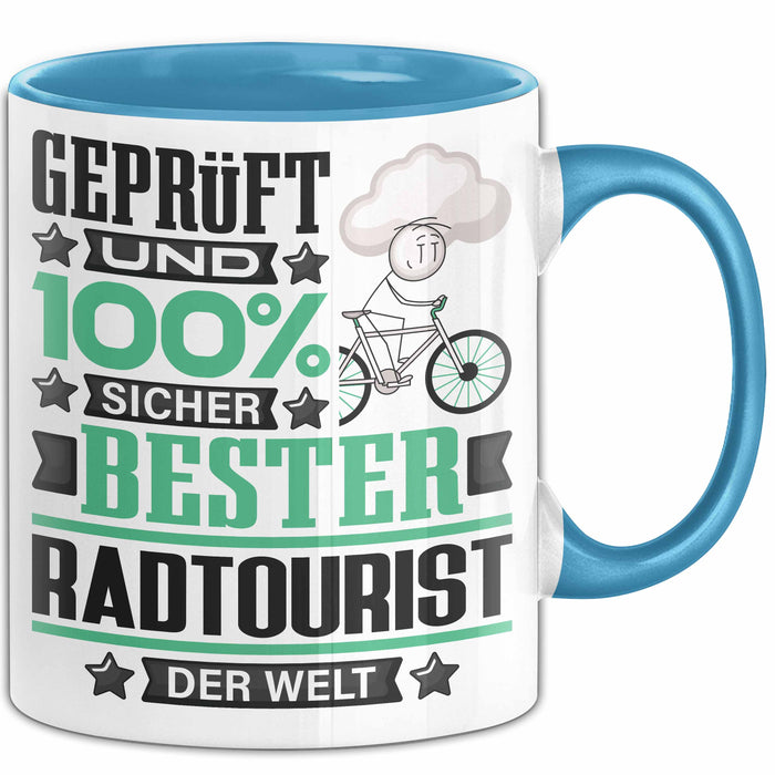 Radtourist Geschenk Lustiger Spruch für Radtourist Geschenkidee Bester Radtourist Der Welt Blau Trendation