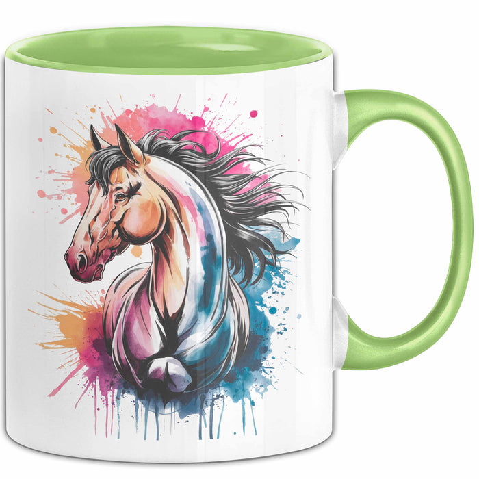 Pferde Tierliebhaber Tasse Geschenk Lustige Geschenkidee Spruch Grün Trendation
