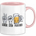 Bier Trinker Trinken Tasse Becher Geschenk Lustige Geschenkidee Spruch Schere Stein Paar Bier Rosa Trendation