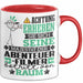 Abenteuerfilmer Geschenk Tasse Lustiger Spruch Erheben Sie Sich Der Abenteuerfilmer Betritt den Raum Rot Trendation