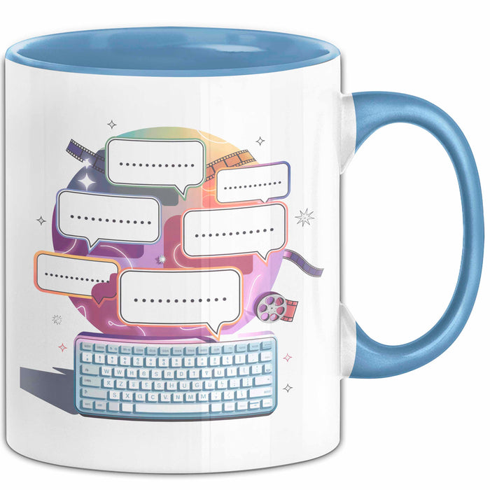Drehbuchautor Tasse Geschenk Lustige Geschenkidee Spruch Für Geschichten Kreative Blau Trendation