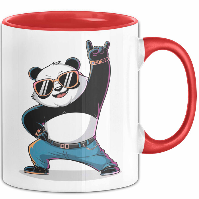 Panda Musiker Tasse Geschenk Lustige Geschenkidee Spruch Rot Trendation