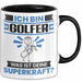 Golfer Tasse Geschenk für Golfer Geburtstag Lustiger Spruch Kaffee-Becher Was Ist Deine Superkraft Schwarz Trendation