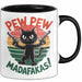 Katzen Tasse Geschenk Pew Pew Madafakas Geschenkidee Lustig Katze Schwarz Trendation