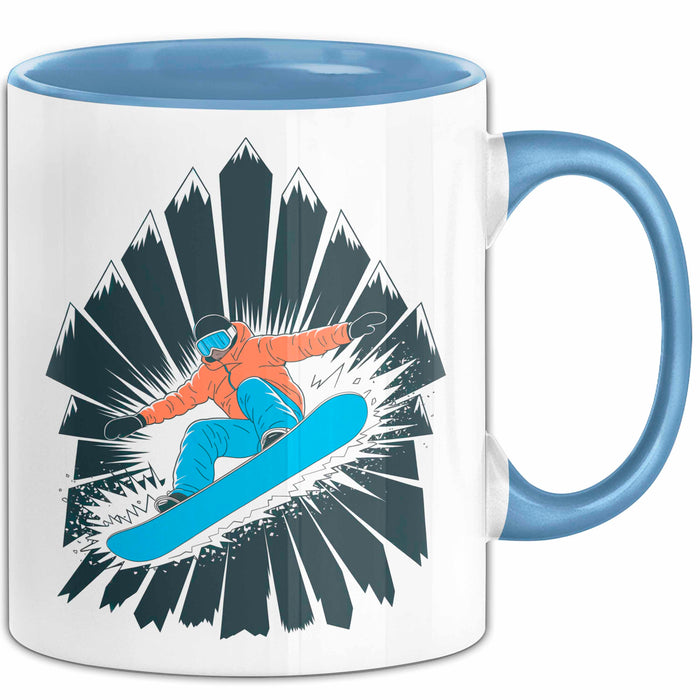 Snowboarder Tasse Geschenk Lustige Geschenkidee Spruch Für Berg Fahrer Blau Trendation