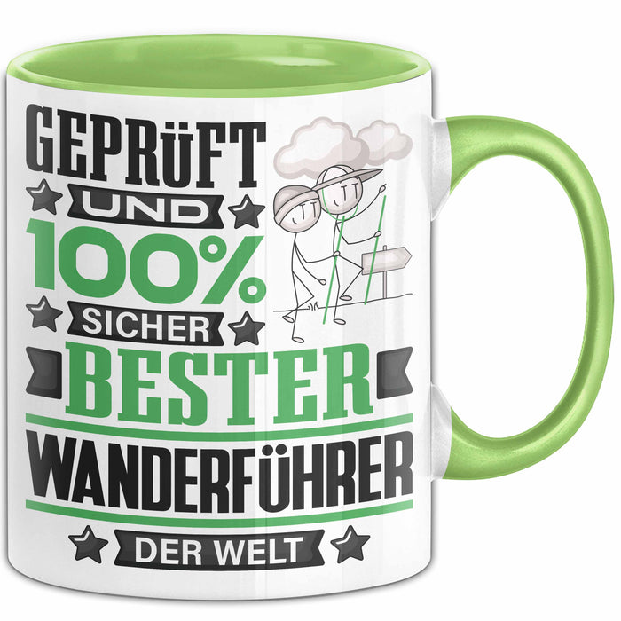 Wanderführer Geschenk Lustiger Spruch für Wanderführer Geschenkidee Bester Wanderführer Der Welt Grün Trendation