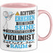 Violinist Geschenk Tasse Lustiger Spruch Erheben Sie Sich Der Violinist Betritt den Raum Rosa Trendation