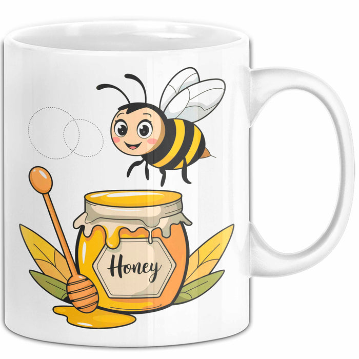 Bienenliebhaber Tasse Geschenkidee für Bestäuber Fan Weiß Trendation