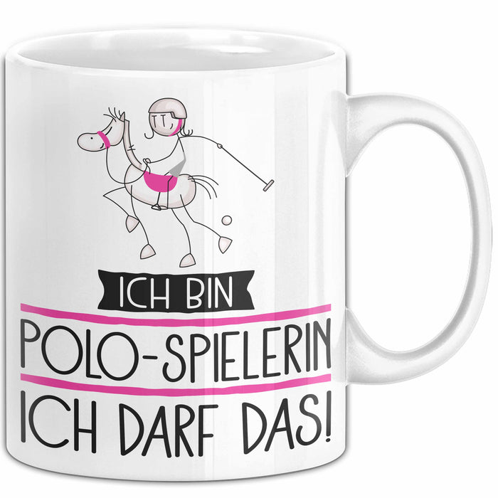 Geschenk für Polo-Spielerin Tasse Lustige Geschenkidee Geburtstag Ich Bin Polo-Spielerin Ich Darf Das Weiß Trendation