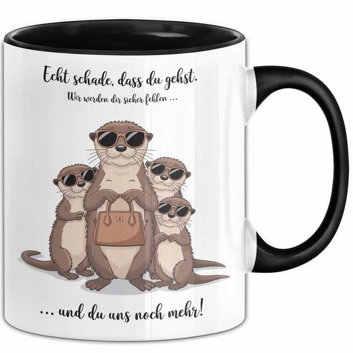Büroarbeit Kollege Abschied Tasse Geschenk Lustige Geschenkidee Spruch Echt Schade Dass Du Gehst Trendation