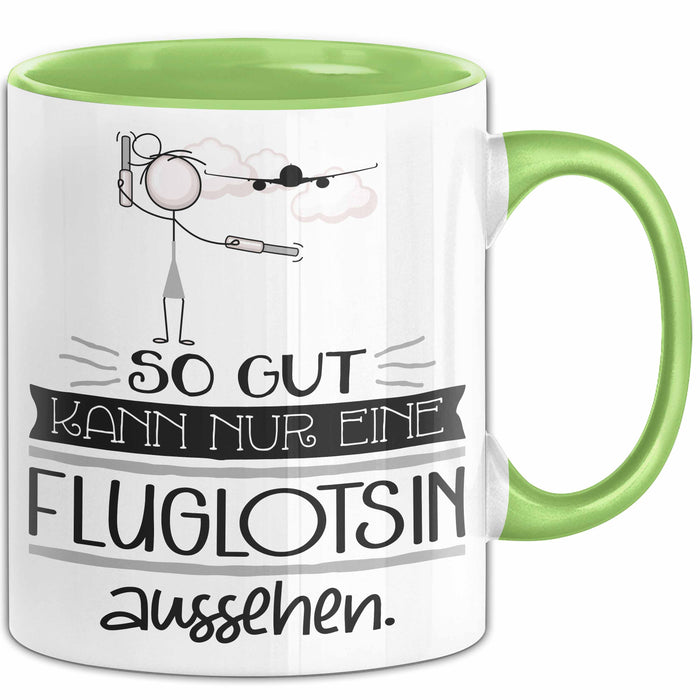 Fluglotsin Geschenk Tasse So Gut Kann Nur Eine Fluglotsin Aussehen Geschenkidee Geburtstag Weihnachten Lustig Grün Trendation