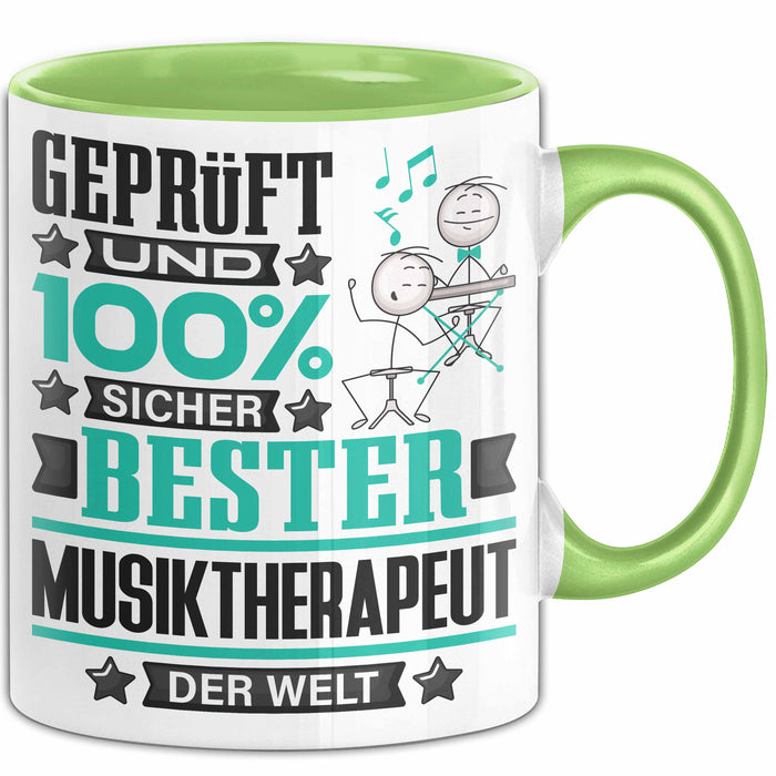 Musiktherapeut Geschenk Lustiger Spruch für Musiktherapeut Geschenkidee Bester Musiktherapeut Der Welt Grün Trendation