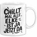 Elke Tasse Geschenk Chillt Mal Alle Elke Ist Ja Jetzt Da Geschenkidee Becher mit Name Weiß Trendation