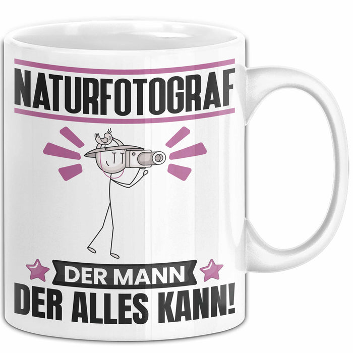 Naturfotograf Tasse Geschenk für Naturfotograf Der Mann Der Alles Kann Geschenkidee zum Geburtstag Weiß Trendation