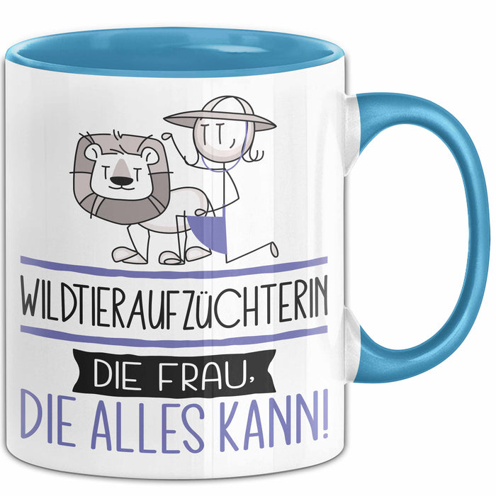 Wildtieraufzüchterin Geschenk Tasse Becher Die Frau Die Allen Kann Geschenkidee für eine Wildtieraufzüchterin Lustig Blau Trendation