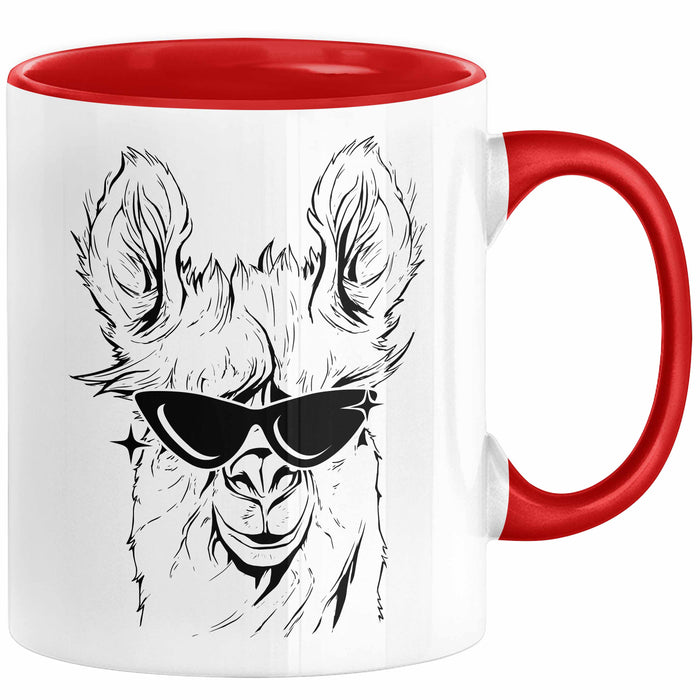 Llama Alpaka Tasse Geschenk Lama Geschenkidee für Lama-Fans Rot Trendation