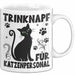 Katzen-Liebhaberin Tasse Geschenk Trinknapf Für Katzenpersonal Geschenkidee Katzenmama Kaffee-Becher Weiß Trendation