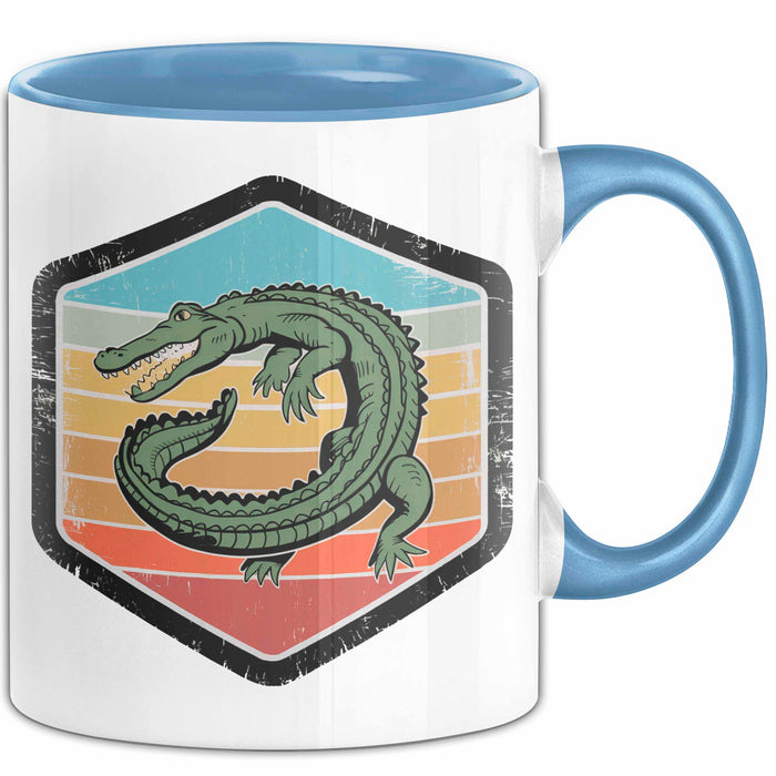 Krokodil Tier Tasse Geschenk Lustige Geschenkidee Spruch Blau Trendation
