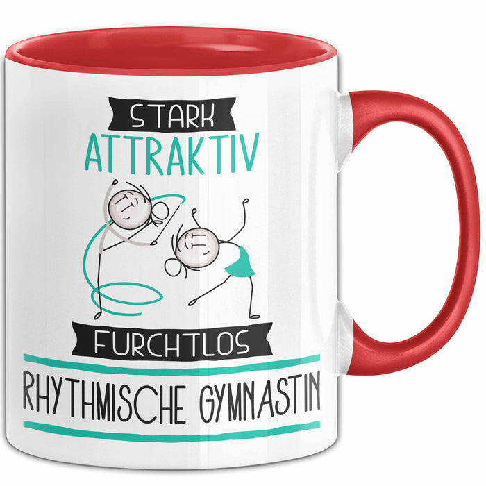 Rhythmische Gymnastin Tasse Geschenk Becher Stark Attraktiv Furchtlos Rhythmische Gymnastin Lustige Geschenkidee Rot Trendation