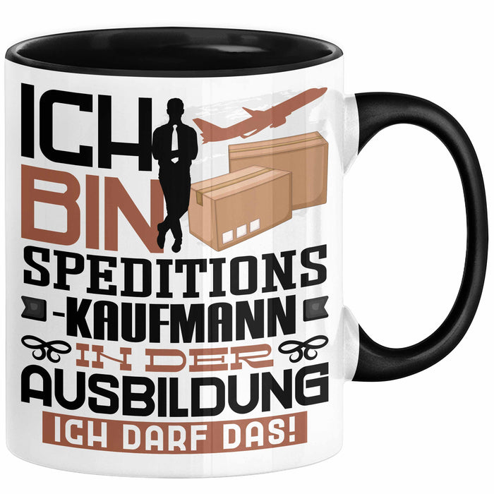 Speditionskaufmann Ausbildung Tasse Geschenk Ich Bin Speditionskaufmann In Der Ausbildung Ich Darf Das Geschenkidee Spruch Schwarz Trendation