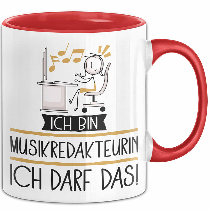 Geschenk für Musikredakteurin Tasse Lustige Geschenkidee Geburtstag Ich Bin Musikredakteurin Ich Darf Das Rot Trendation