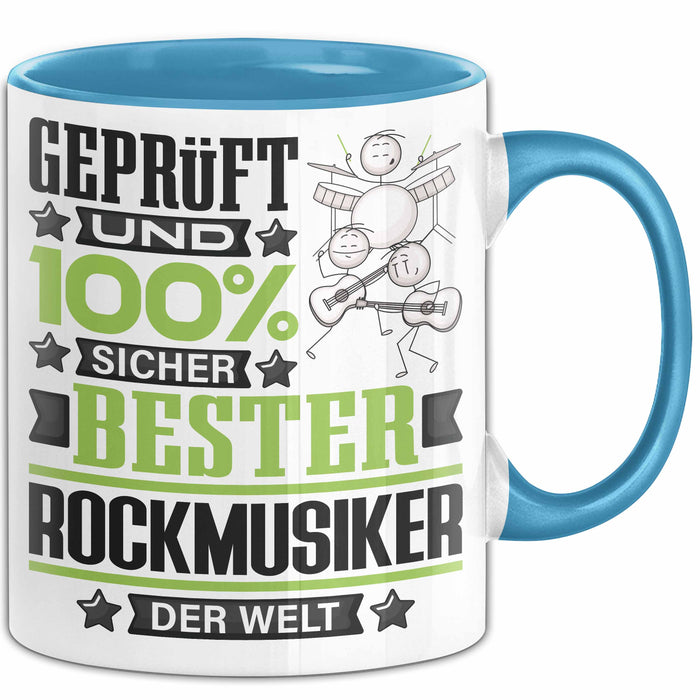 Rockmusiker Geschenk Lustiger Spruch für Rockmusiker Geschenkidee Bester Rockmusiker Der Welt Blau Trendation