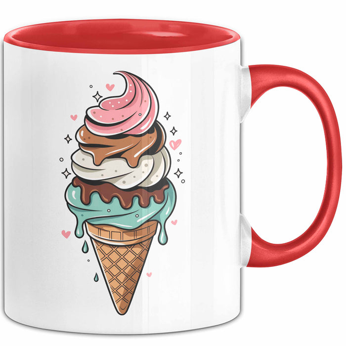 Dessert Fan Tasse Geschenkidee Kuchen und Gebäck Liebhaber Rot Trendation