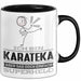 Karateka Geschenk Tasse Ich Bin Karateka Aber Sag Doch Einfach Superheld Lustige Geschenkdiee für Karateka Kaffee-Becher Schwarz Trendation