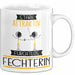 Fechterin Tasse Geschenk Becher Stark Attraktiv Furchtlos Fechterin Lustige Geschenkidee Weiß Trendation