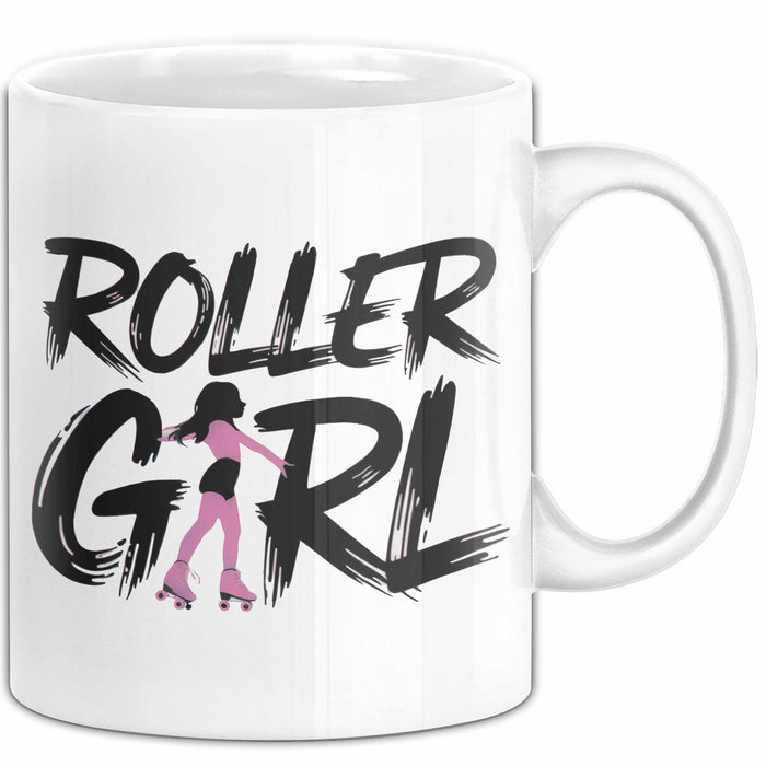 Rollschuh Skater Tasse Geschenk Rollergirl Skating Geschenkidee Lustig Weiß Trendation