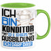 Konditor Ausbildung Tasse Geschenk Ich Bin Konditor In Der Ausbildung Ich Darf Das Geschenkidee Spruch Grün Trendation