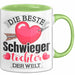 Schwiegertochter Tasse Geschenk Die Beste Schwiegertochter Der Welt Geschenkidee Becher Grün Trendation