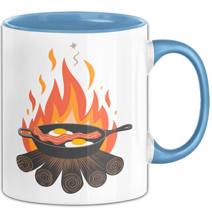 Camping Koch Tasse Geschenkidee für Outdoor Koch Liebhaber Blau Trendation