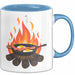 Camping Koch Tasse Geschenkidee für Outdoor Koch Liebhaber Blau Trendation