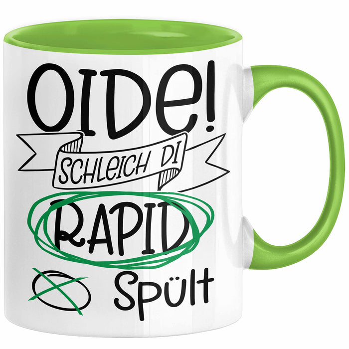 Österreich Dialekt Tasse Geschenk Oide Schleich Di Rapid Spült Oesterreich Grün Trendation