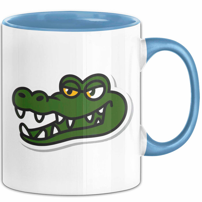 Krokodil Tier Tasse Geschenk Lustige Geschenkidee Spruch Blau Trendation