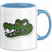 Krokodil Tier Tasse Geschenk Lustige Geschenkidee Spruch Blau Trendation