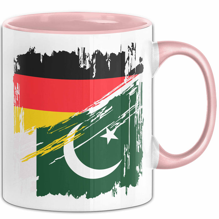Pakistan Deutschland Flagge Halb Deutscher Halb Pakistaner Fußball Germany 2025 Europa Pakistan Rosa Trendation