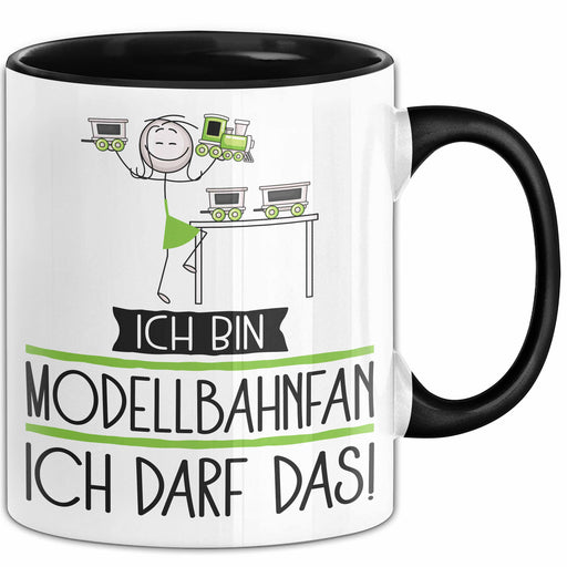 Geschenk für Modellbahnfan Tasse Lustige Geschenkidee Geburtstag Ich Bin Modellbahnfan Ich Darf Das Trendation