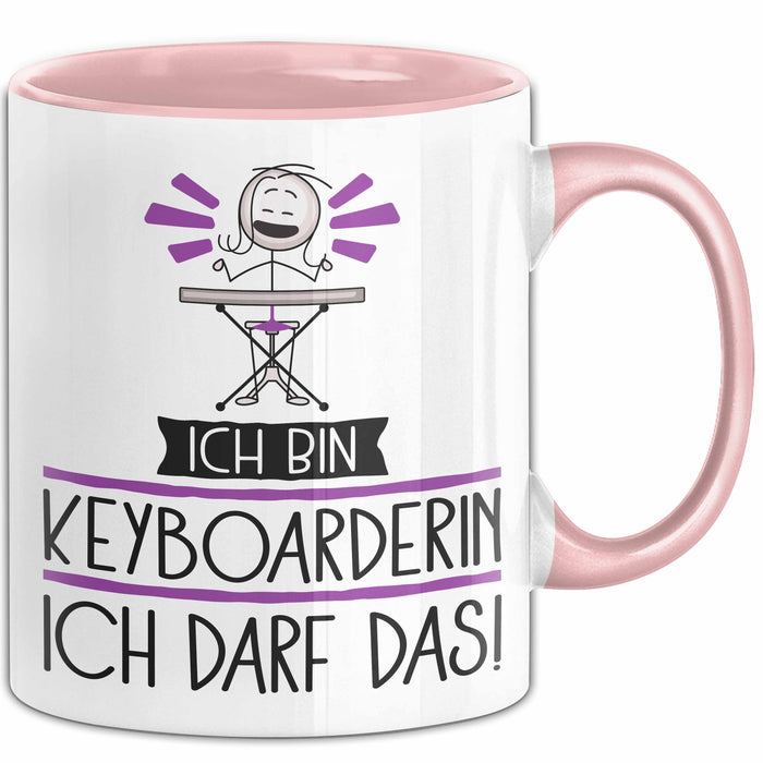 Geschenk für Keyboarderin Tasse Lustige Geschenkidee Geburtstag Ich Bin Keyboarderin Ich Darf Das Rosa Trendation
