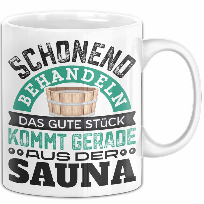Tasse Geschenk Das Gute Stück Kommt Gerade Aus Der Sauna Weiß Trendation
