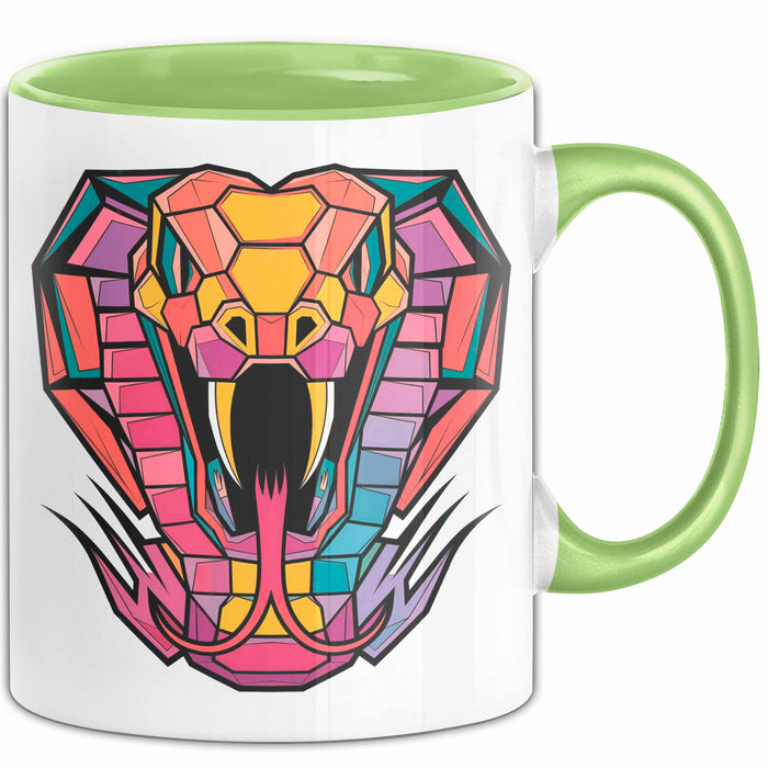 Reptil Schlange Tier Tasse Geschenk Lustige Geschenkidee Spruch Grün Trendation