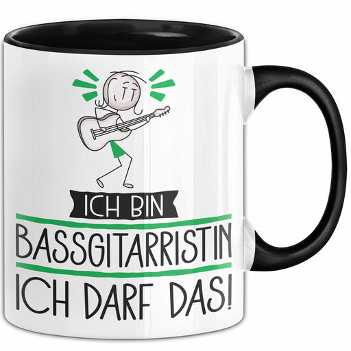 Geschenk für Bassgitarristin Tasse Lustige Geschenkidee Geburtstag Ich Bin Bassgitarristin Ich Darf Das Trendation