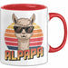 Vatertag Tasse Geschenk Alpapa Alpaka für Papa Spruch Rot Trendation