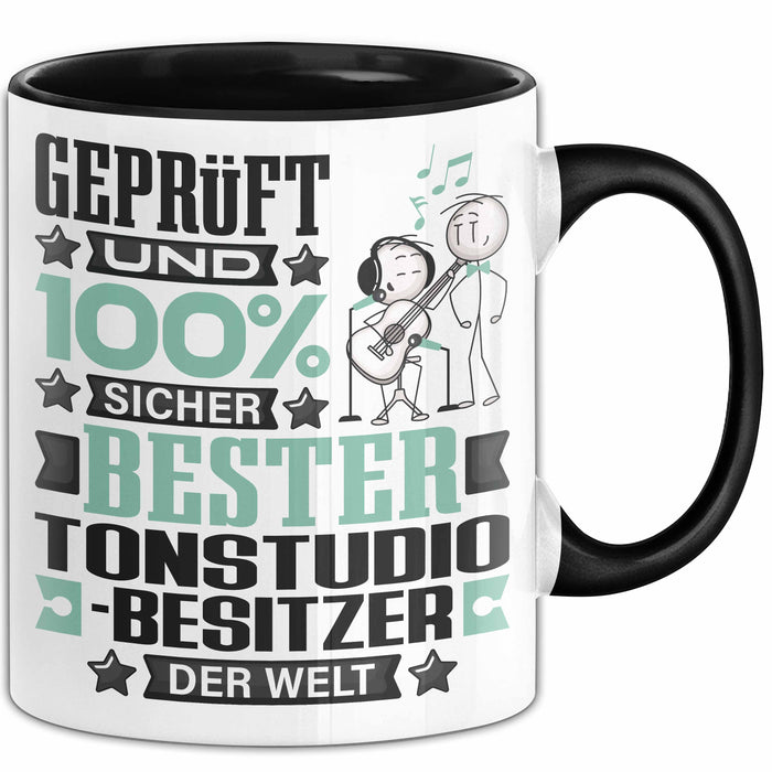 Tonstudio-Besitzer Geschenk Lustiger Spruch für Tonstudio-Besitzer Geschenkidee Bester Tonstudio-Besitzer Der Welt Schwarz Trendation