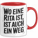 Rita Tasse Geschenk Wo Eine Rita Ist Ist Auch Ein Weg Geschenkidee Becher mit Name Rot Trendation