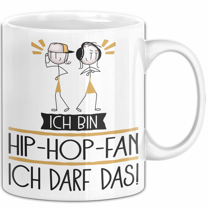 Geschenk für Hip-Hop-Fan Tasse Lustige Geschenkidee Geburtstag Ich Bin Hip-Hop-Fan Ich Darf Das Weiß Trendation